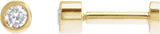 14K Gold Natural Diamond Round Bezel-Set Earrings - Yellow Gold