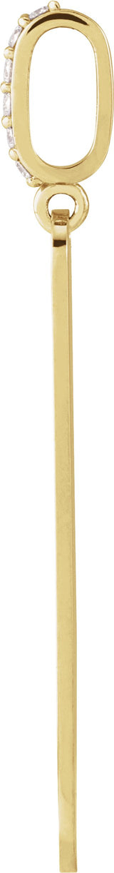 14K Gold Round Natural Diamond Engravable Bar Necklace – 0.05 CTW - Yellow Gold - view 3