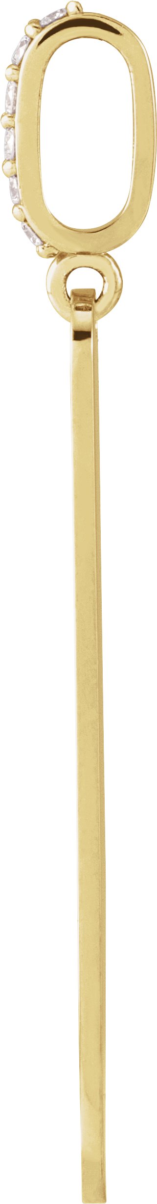 14K Gold Round Natural Diamond Engravable Bar Necklace – 0.05 CTW - Yellow Gold - view 3