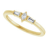 14K Gold Marquise Natural Diamond Stackable Ring - Yellow Gold - view 5