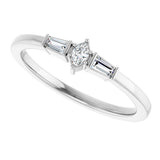 Platinum Marquise Natural Diamond Stackable Ring - view 5