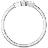 Platinum Marquise Natural Diamond Stackable Ring - view 2