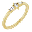 14K Gold Marquise Natural Diamond Stackable Ring - Yellow Gold
