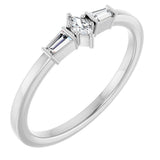 Platinum Marquise Natural Diamond Stackable Ring