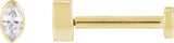 14K Gold Natural Diamond Marquise Bezel-Set Stud Earrings – 3.5x1.75mm - Yellow Gold