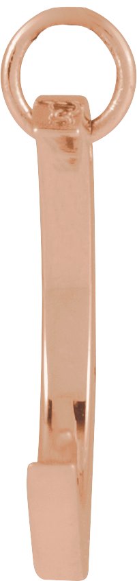 14K Gold Round Natural Diamond Crescent Moon Necklace or Pendant – 0.01 CTW - Rose Gold - view 2