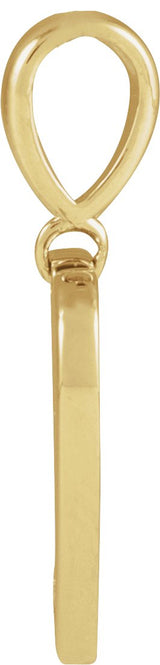 14K Gold Round Natural Diamond Engravable Accented Heart Necklace or Pendant - Yellow Gold - view 2