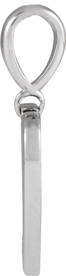 14K Gold Round Natural Diamond Engravable Accented Heart Necklace or Pendant - White Gold - view 2