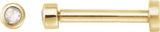 14K Gold Natural Diamond Round Rose-Cut Bezel-Set Earrings - Yellow Gold