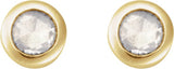 14K Gold Natural Diamond Round Rose-Cut Bezel-Set Earrings - Yellow Gold - view 2