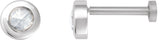 14K Gold Natural Diamond Round Rose-Cut Bezel-Set Earrings - White Gold