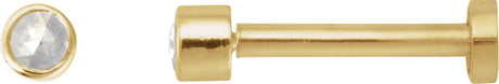 14K Gold Natural Diamond Round Rose-Cut Bezel-Set Earrings - Yellow Gold