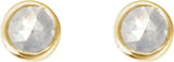14K Gold Natural Diamond Round Rose-Cut Bezel-Set Earrings - Yellow Gold - view 2