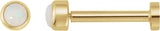 14K Gold Natural White Opal Round Rose-Cut Bezel-Set Earrings