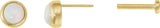 14K Gold Natural White Opal Round Rose-Cut Bezel-Set Earrings - view 3
