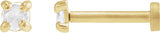 14K Gold Natural Diamond Round Rose-Cut 4-Prong Claw Stud Earrings - Yellow Gold