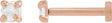 14K Gold Natural Diamond Round Rose-Cut 4-Prong Claw Stud Earrings - Rose Gold