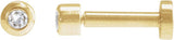 14K Gold Natural Diamond Round Bezel-Set Earrings - Yellow Gold