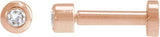 14K Gold Natural Diamond Round Bezel-Set Earrings - Rose Gold