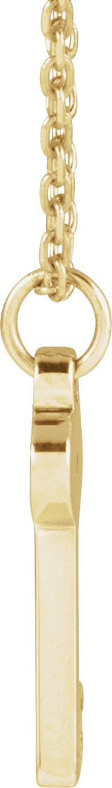 14K Gold Round Natural Diamond Accented Key Necklace or Pendant - Yellow Gold - view 2