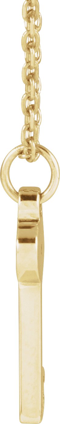 14K Gold Round Natural Diamond Accented Key Necklace or Pendant - Yellow Gold - view 2