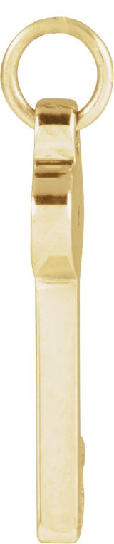 14K Gold Round Natural Diamond Accented Key Necklace or Pendant - Yellow Gold - view 2