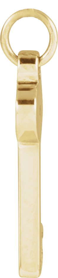 14K Gold Round Natural Diamond Accented Key Necklace or Pendant - Yellow Gold - view 2