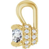14K Gold Round Natural Diamond Hidden Halo Pendant - Yellow Gold - view 3