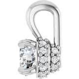 Platinum Round Natural Diamond Hidden Halo Pendant - view 3