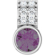 Platinum Round Lab-Grown Alexandrite Accented Bezel-Set Pendant