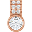 14K Gold Round Lab-Grown Diamond Accented Bezel-Set Pendant - Rose Gold