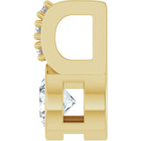 14K Gold Round Natural White Sapphire Accented Bezel-Set Pendant - Yellow Gold - view 3