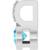 Platinum Round Natural Blue Zircon Accented Bezel-Set Pendant - view 3