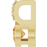14K Gold Round Natural Citrine Accented Bezel-Set Pendant - Yellow Gold - view 3