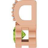 14K Gold Round Natural Peridot Accented Bezel-Set Pendant - Rose Gold - view 3