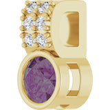 14K Gold Round Lab-Grown Alexandrite Accented Bezel-Set Pendant - Yellow Gold - view 2