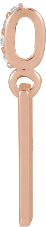 14K Gold Engravable Accented Necklace or Pendant - Rose Gold - view 2