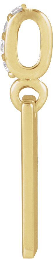 14K Gold Engravable Accented Necklace or Pendant - Yellow Gold - view 2