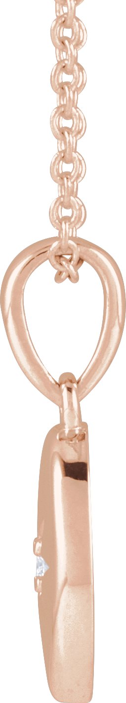 14K Gold Round Natural Diamond Accented Star Pendant – 0.015 CTW - Rose Gold - view 2