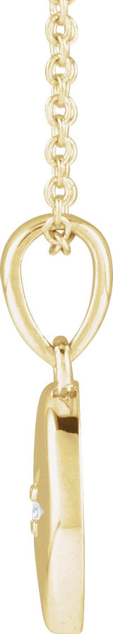 14K Gold Round Natural Diamond Accented Star Pendant – 0.015 CTW - Yellow Gold - view 2