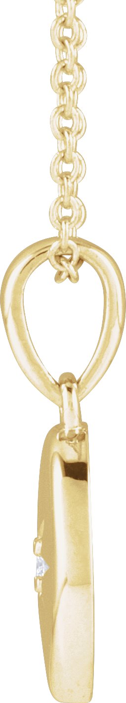 14K Gold Round Natural Diamond Accented Star Pendant – 0.015 CTW - Yellow Gold - view 2