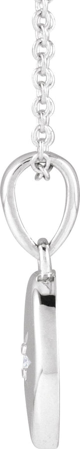 14K Gold Round Natural Diamond Accented Star Pendant – 0.015 CTW - White Gold - view 2