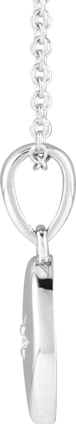 14K Gold Round Natural Diamond Accented Star Pendant – 0.015 CTW - White Gold - view 2