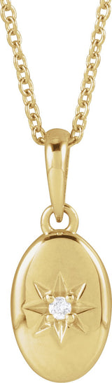 14K Gold Round Natural Diamond Accented Star Pendant – 0.015 CTW - Yellow Gold