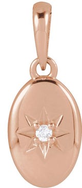 14K Gold Round Natural Diamond Accented Star Pendant – 0.015 CTW - Rose Gold