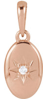 14K Gold Round Natural Diamond Accented Star Pendant – 0.015 CTW - Rose Gold
