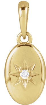 14K Gold Round Natural Diamond Accented Star Pendant – 0.015 CTW - Yellow Gold