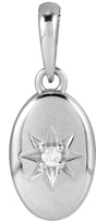 Platinum Round Natural Diamond Accented Star Pendant