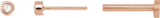 14K Gold Natural Diamond Round Rose-Cut Bezel-Set Earrings - Rose Gold - view 3
