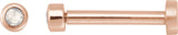 14K Gold Natural Diamond Round Rose-Cut Bezel-Set Earrings - Rose Gold